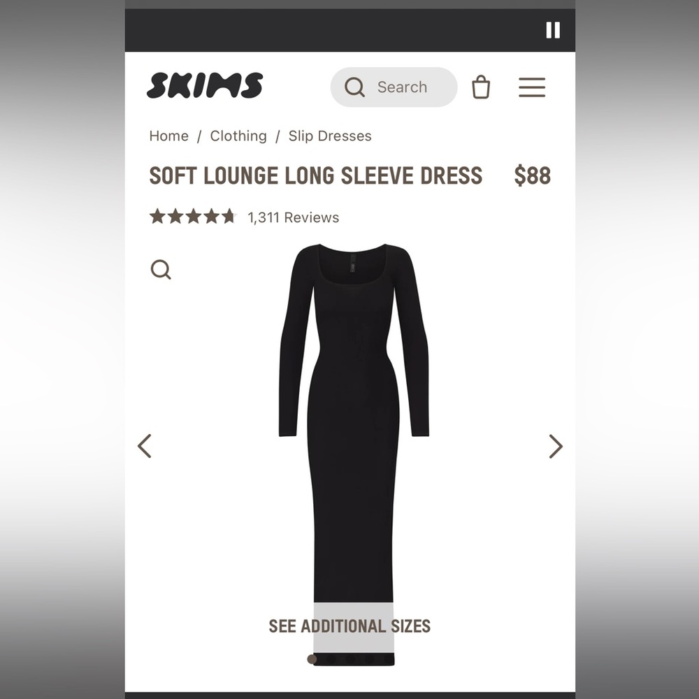 Skims Soft Lounge Long Sleeve Dress